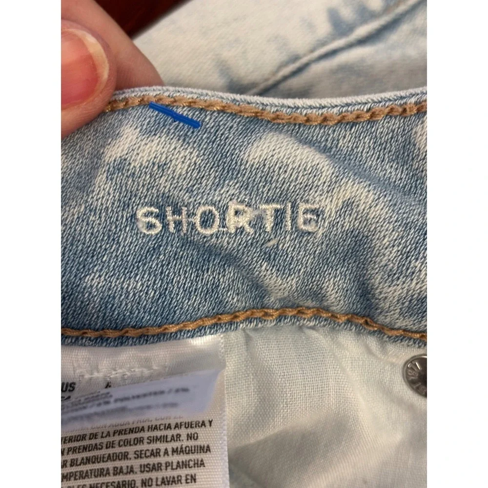 American‎ Eagle Shortie Distressed Lace Crochet Denim Shorts 6 Super Stretch